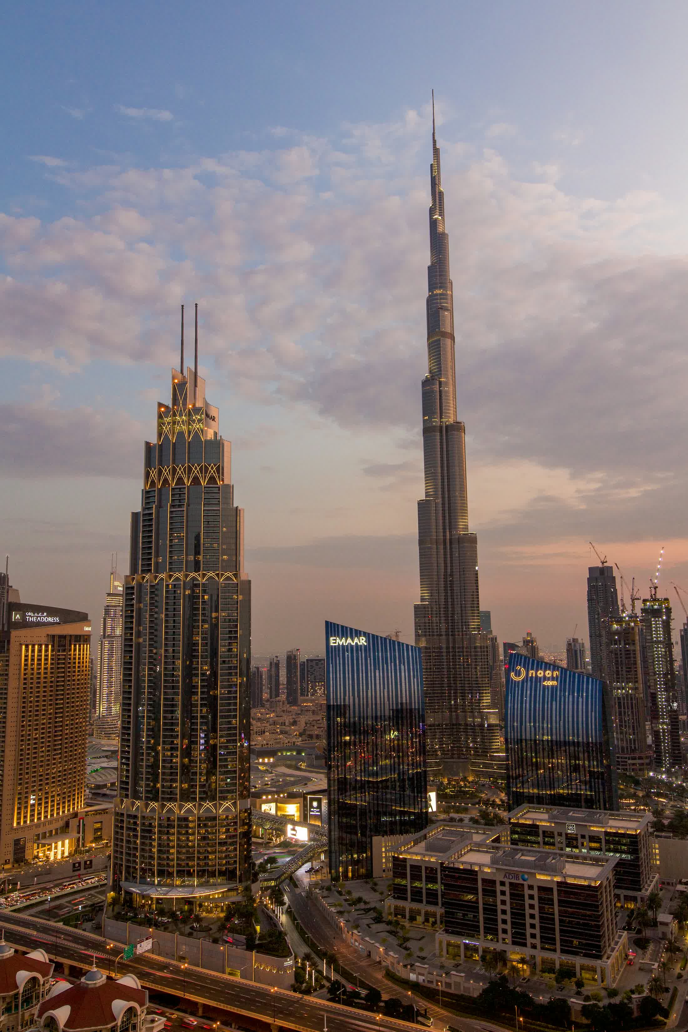 Dubai Downtown skyline at dusk